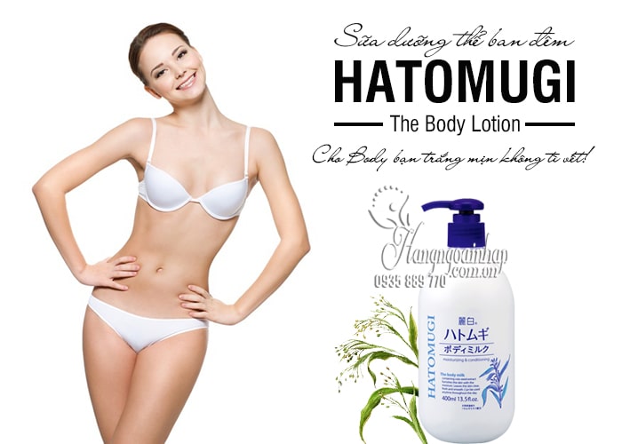 Sữa dưỡng thể ban đêm Hatomugi The Body Lotion của Nhật Bản1