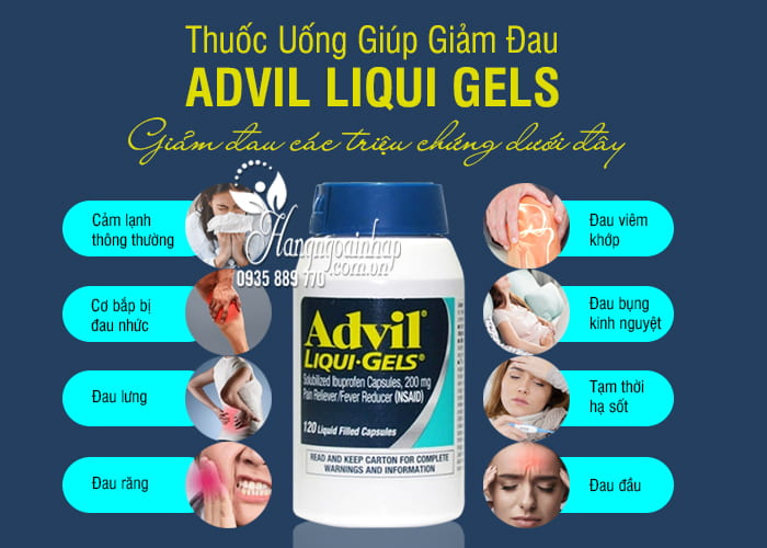 Vì sao nên mua thuốc giảm đau advil liqui gels 200mg 120 viên của Mỹ tại Hàng Ngoại Nhập