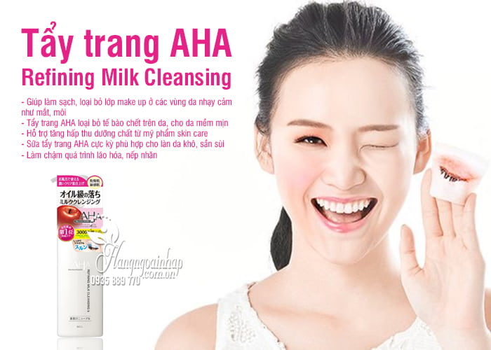 Tẩy trang AHA Refining Milk Cleansing 145ml Nhật Bản 2