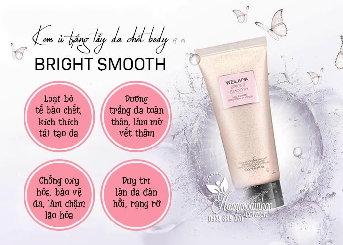 Kem ủ trắng tẩy da chết body Weilaiya Bright Smooth tuýp 200ml  56