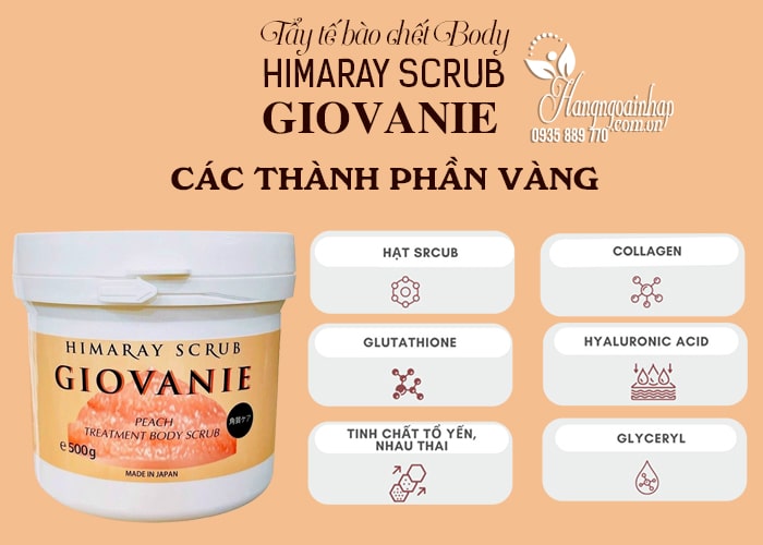 Tẩy tế bào chết body Giovanie Himaray Scrub 500g của Nhật 1