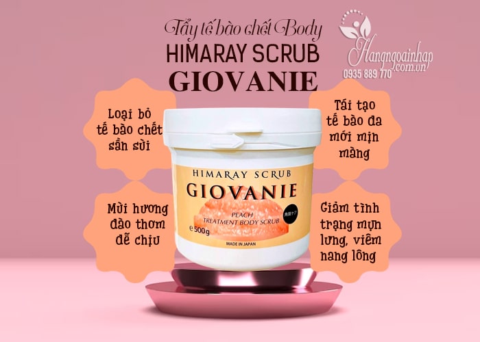 Tẩy tế bào chết body Giovanie Himaray Scrub 500g của Nhật 8