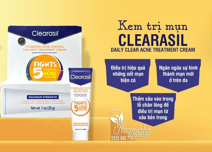 Kem trị mụn Clearasil Daily Clear Acne Treatment Cream 28g của Mỹ 88