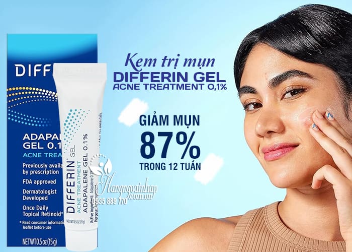 Kem trị mụn Differin Gel Acne Treatment 0,1% tuýp 15g 12