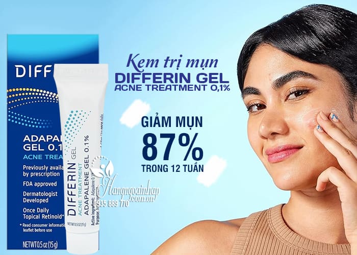 Kem trị mụn Differin Gel Acne Treatment 0,1% tuýp 15g 12