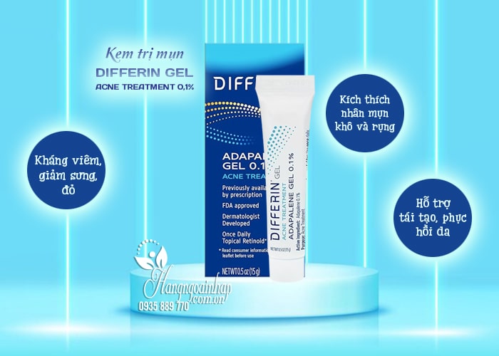 Kem trị mụn Differin Gel Acne Treatment 0,1% tuýp 15g 56