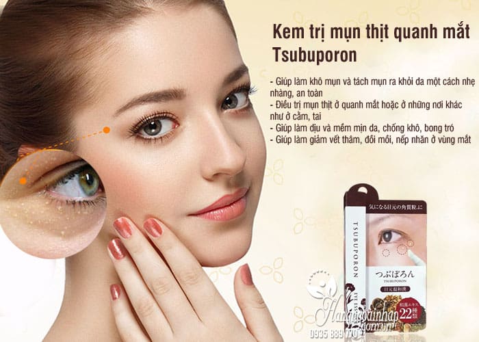 Kem trị mụn thịt quanh mắt Tsubuporon tốt nhất Nhật Bản 3