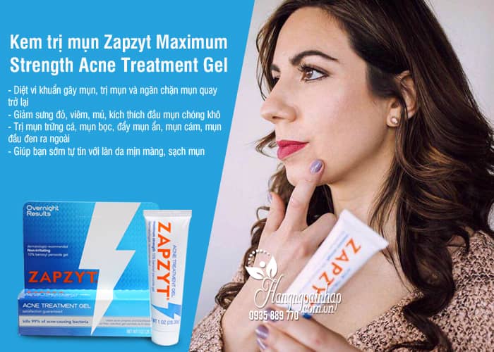 Kem trị mụn Zapzyt Maximum Strength Acne Treatment Gel của Mỹ 3