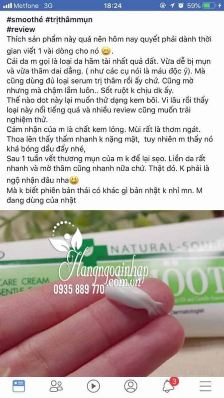 Kem trị thâm SmoothE Natural Source Nhật Bản tuýp 15g 2