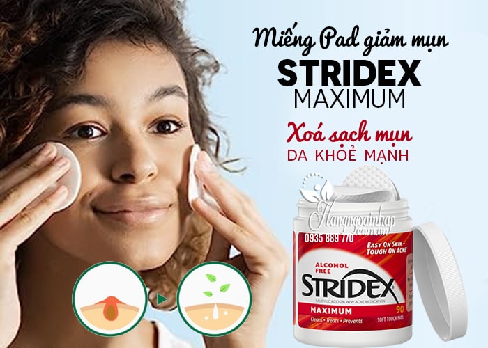 Miếng Pad giảm mụn Stridex Maximum 55 miếng của Mỹ 1