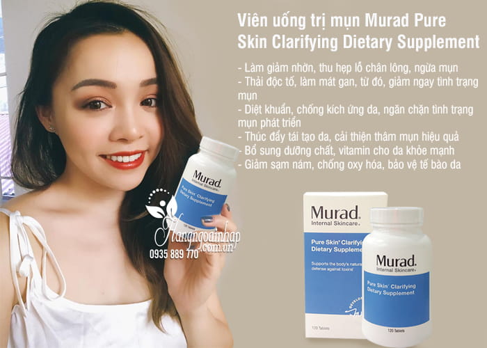 Viên uống trị mụn Murad Pure Skin Clarifying Dietary Supplement 4