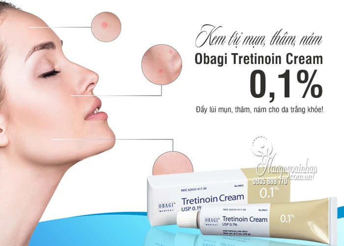 Kem trị mụn, thâm, nám Obagi Tretinoin Cream 0,1% của Mỹ 1