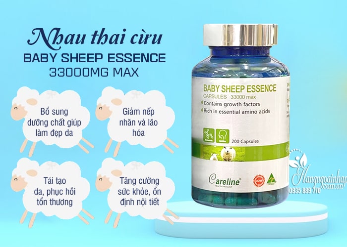 Nhau thai cừu Careline Baby Sheep Essence 33000mg của Úc 6