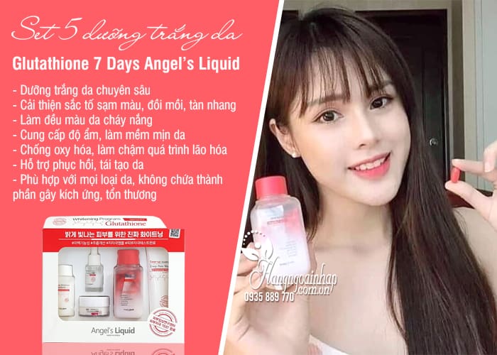 Set 5 dưỡng trắng da Glutathione 7 Days Angel’s Liquid 3