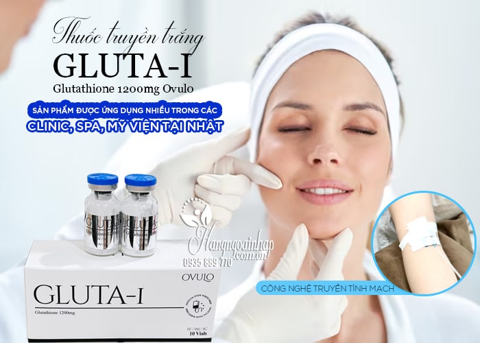 Thuốc truyền trắng Gluta-I Glutathione 1200mg Ovulo Nhật Bản 1