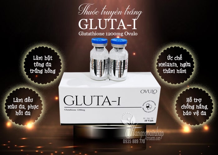 Thuốc truyền trắng Gluta-I Glutathione 1200mg Ovulo Nhật Bản 5