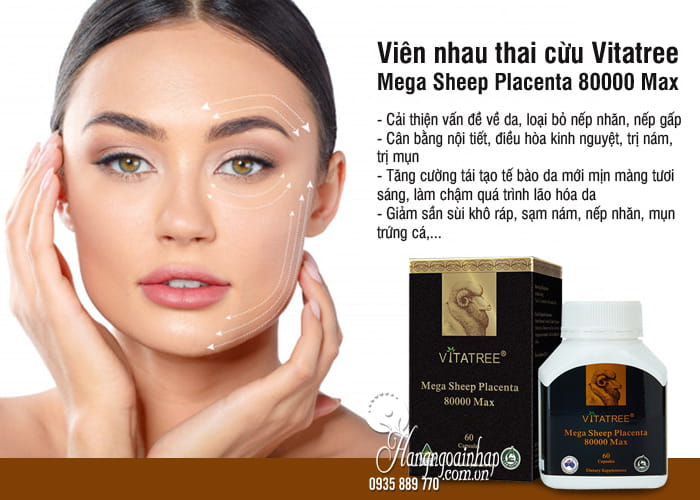  Viên nhau thai cừu Vitatree Mega Sheep Placenta 80000 Max 60 viên 7