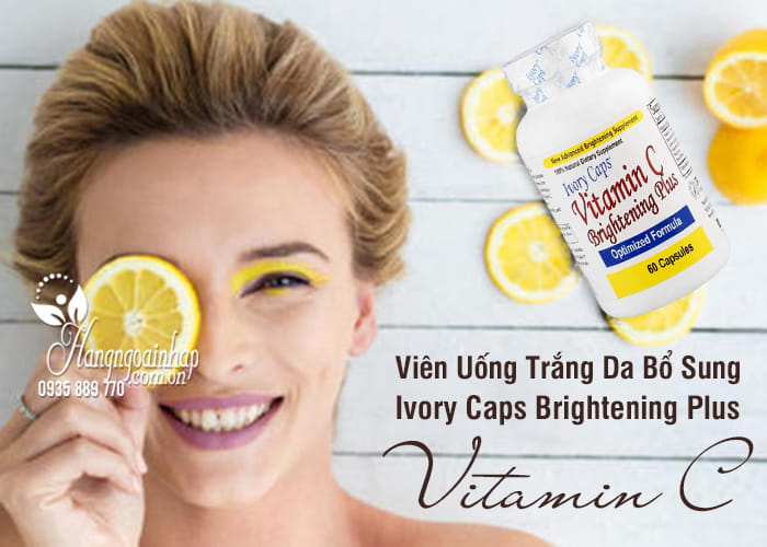 Viên Uống Trắng Da Bổ Sung Vitamin C Ivory Caps Brightening Plus 1