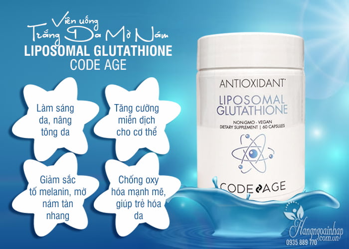 Viên uống trắng da mờ nám Liposomal Glutathione Code Age 8