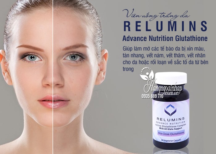 Viên uống trắng da Relumins Advance Nutrition Glutathione của Mỹ 60 viên 1