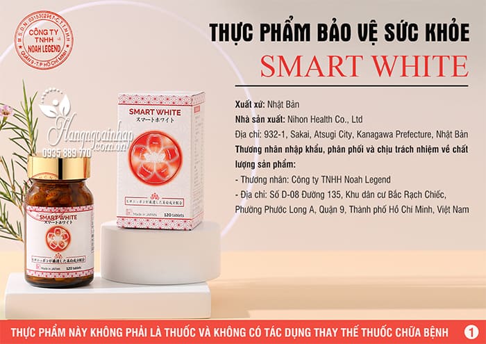 Viên uống trắng da Smart White Noah Legend Nhật Bản 120v 4