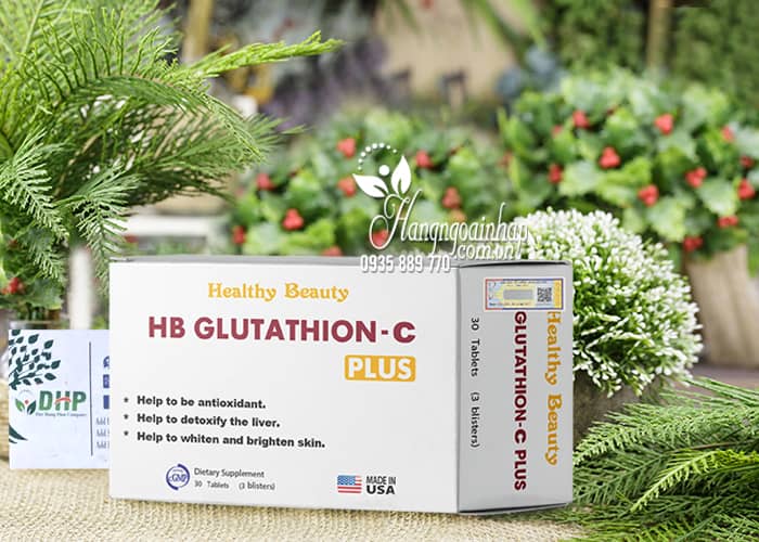 Viên uống trắng da thải độc gan HB Glutathione C Plus 30 viên 9