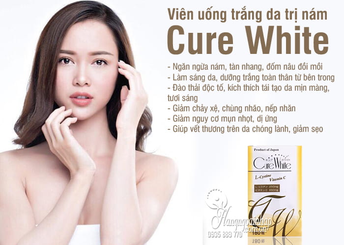 Viên uống trắng da trị nám Cure White Nhật Bản 180 viên 2