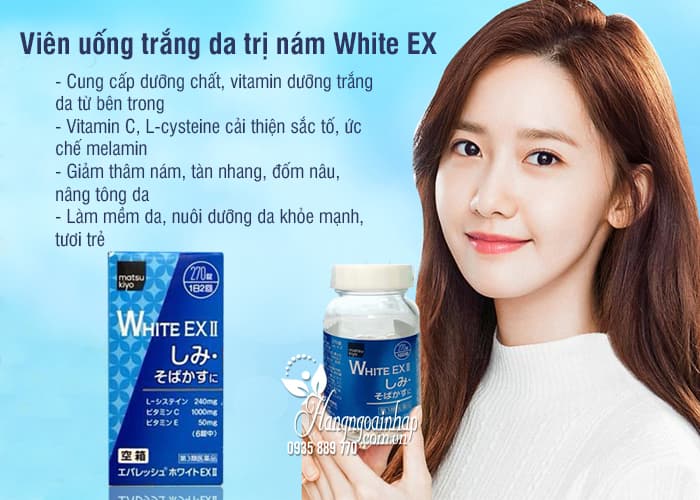 Viên uống trắng da trị nám White EX 1000mg của Nhật