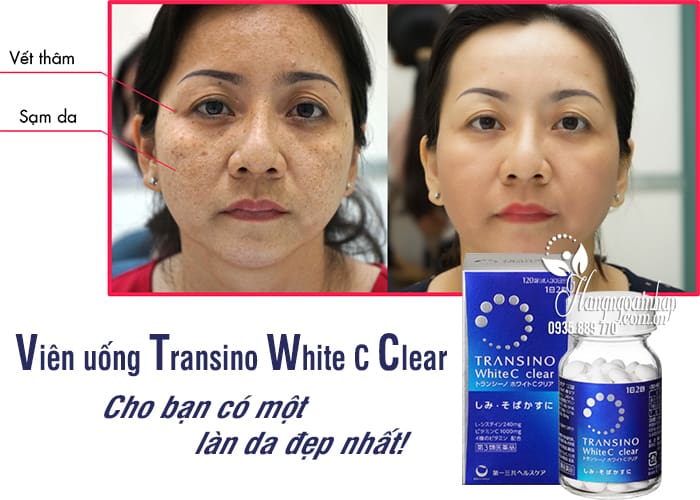 Viên uống Transino White C Clear 120 viên mẫu mới nhất 2018 2