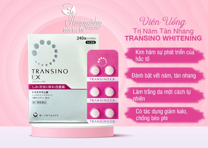 Viên Uống Trị Nám Tàn Nhang Transino Whitening Hộp 240 Viên 687