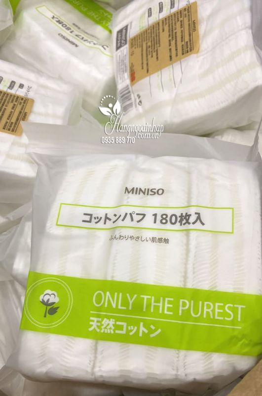 Bông tẩy trang Miniso Nhật Bản 180 miếng, 1000 miếng  9