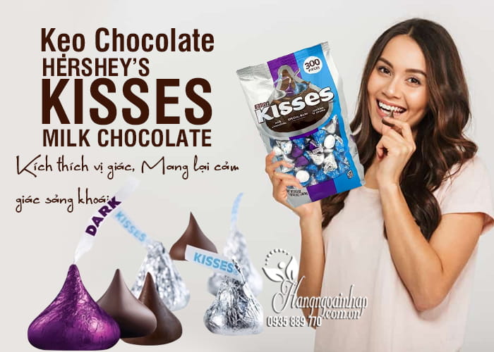 Kẹo Chocolate Hershey’s Kisses Milk Chocolate mẫu mới 1,45kg 4