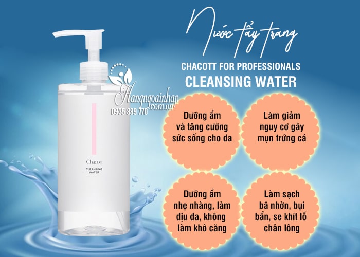 Nước tẩy trang Chacott For Professionals Cleansing Water 500ml của Nhật 56