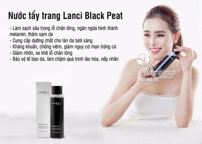 Nước tẩy trang Lanci Black Peat Hàn Quốc từ than hoạt tính 3