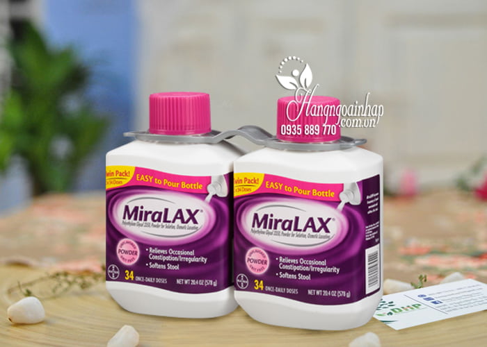 Bột trị táo bón cho trẻ em và người lớn Miralax 34 cốc của Mỹ 