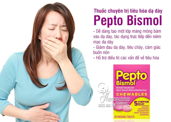 Thuốc chuyên trị tiêu hóa dạ dày Pepto Bismol 48 viên của Mỹ 5