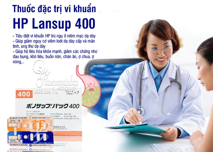 Thuốc đặc trị vi khuẩn HP Lansup 400 của Nhật Bản 2