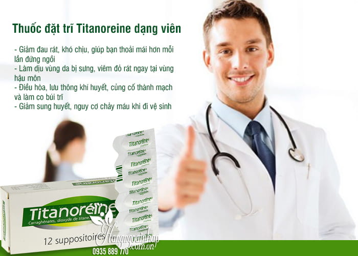 Thuốc đặt trĩ Titanoreine dạng viên của Pháp, hộp 12 viên 2