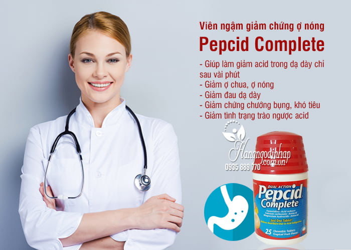 Viên ngậm Pepcid Complete 25 viên, giảm chứng ợ nóng  8