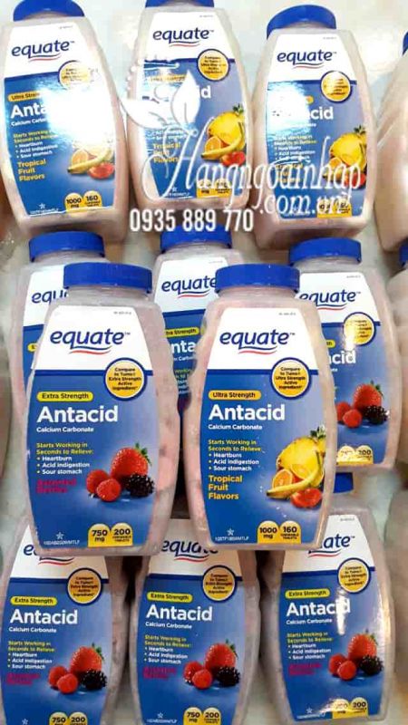 Viên nhai hỗ trợ dạ dày Equate Ultra Strength Antacid 1000mg 3