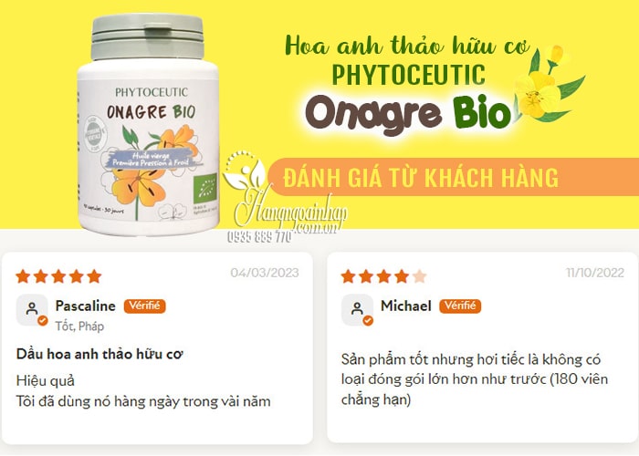 Hoa anh thảo hữu cơ Phytoceutic Onagre Bio 90 viên của Pháp 8