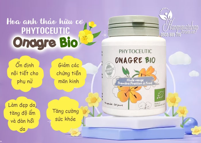 Hoa anh thảo hữu cơ Phytoceutic Onagre Bio 90 viên của Pháp 6