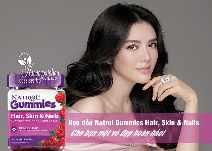 Kẹo dẻo Natrol Gummies Hair, Skin & Nails 90 viên của Mỹ 2