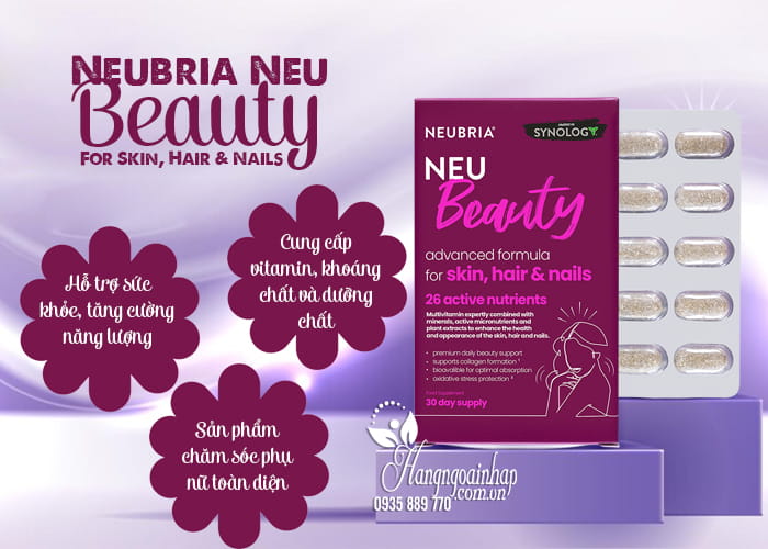 Neubria Neu Beauty For Skin, Hair & Nails 30 viên của Anh 7