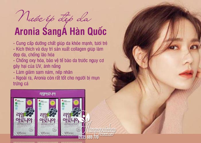 Nước ép đẹp da Aronia SangA Hàn Quốc hộp 30 gói 7