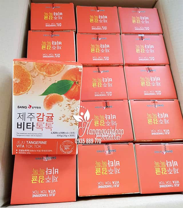 Nước ép quýt Sanga Jeju Tangerine Vita Tok Tok hộp 30 gói 6
