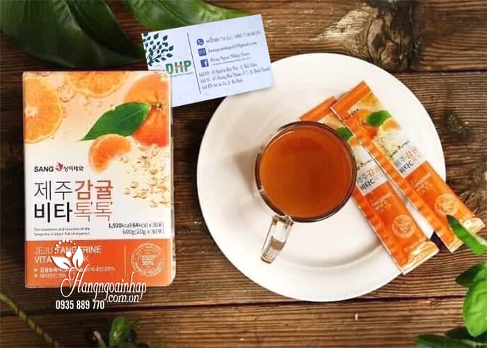 Nước ép quýt Sanga Jeju Tangerine Vita Tok Tok hộp 30 gói 4