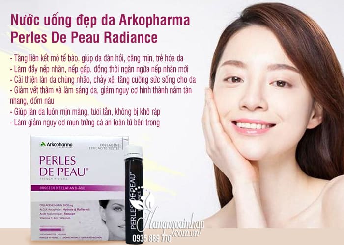 Nước uống đẹp da Arkopharma Perles De Peau Radiance 10 lọ 2