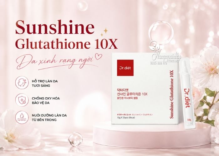 Nước uống hỗ trợ trắng da Dr Diet Sunshine Glutathione 10X 1