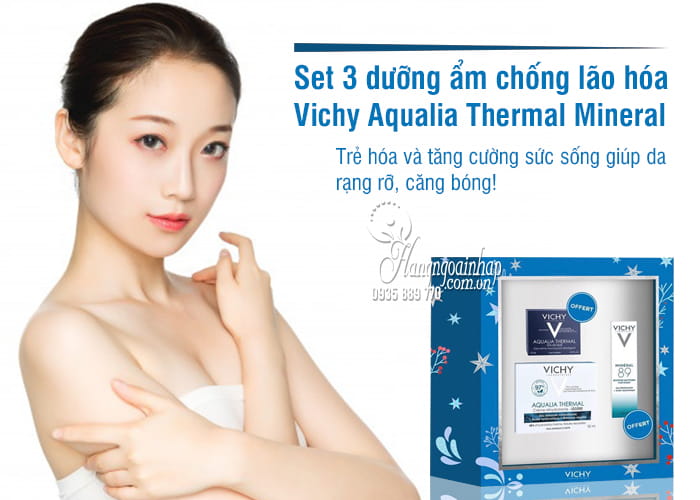 Set 3 dưỡng ẩm Vichy Aqualia Thermal Mineral Pháp chống lão hóa 1